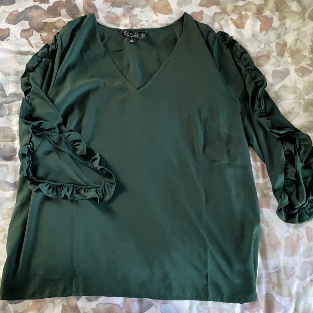 Eloquii Emerald Green Blouse